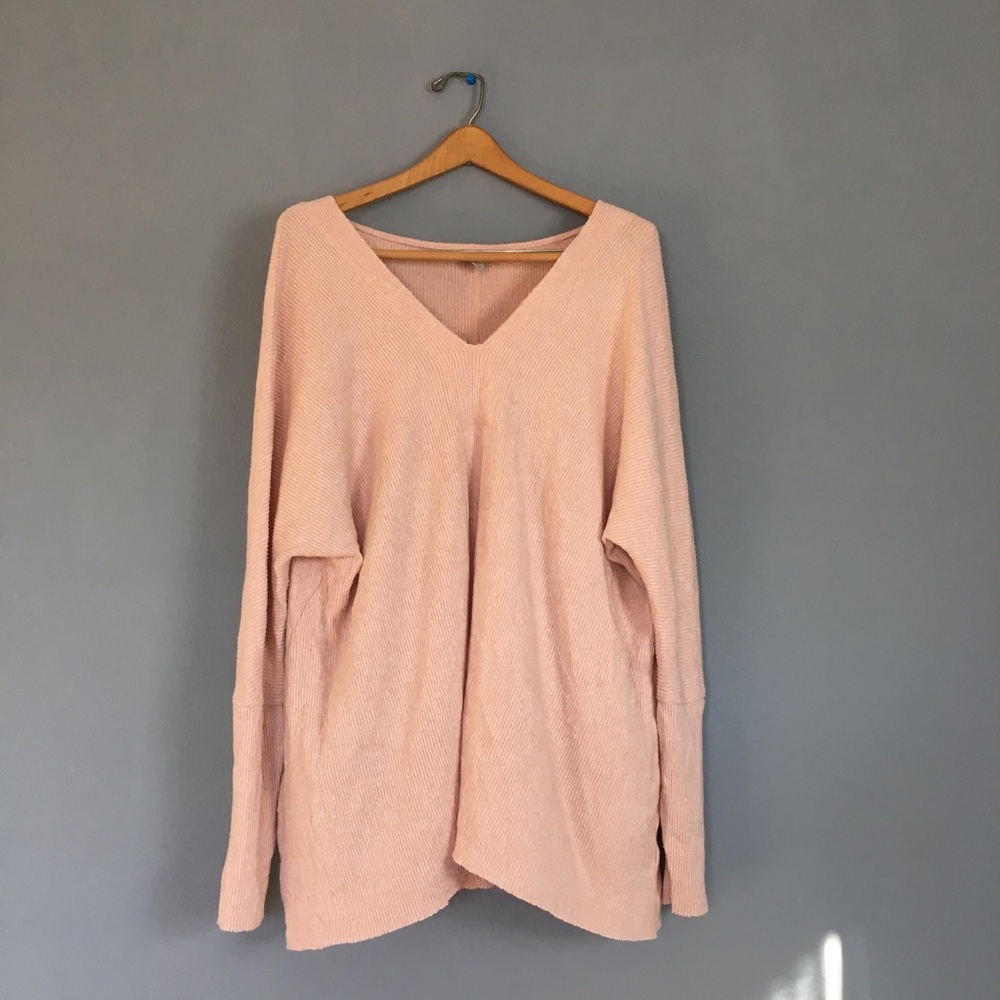 belle sky, long sleeve light pink shirt